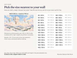 Watercolor Mountain Hot Air Balloons Wall Mural, image 5