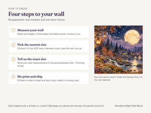 Watercolor Woodland Night Halloween Wall Mural, image 6