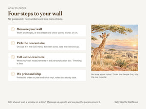 Watercolor Baby Giraffe Safari Wall Mural, image 6