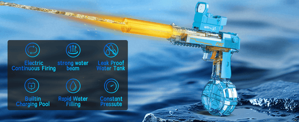 Desert Eagle Electric Water Gun with Silencer and Light High Speed, Long Range Squirt Gun for Kids & Adults