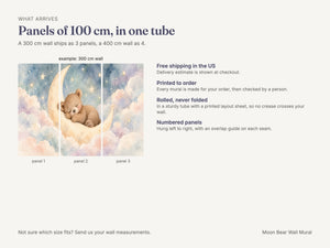 Watercolor Moon Bear Wall Mural, image 8