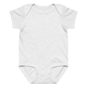 Personalize the embroidered bodysuit, ash / flamingo pink thread: type the name and birth date