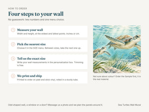 Watercolor Sea Turtles Ocean Wall Mural, image 6