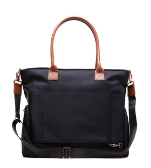 Sarah Wells Abby Breast Pump Tote – Real Leather Straps – Insulated Pockets, Laptop Storage & Easy-Clean Interior