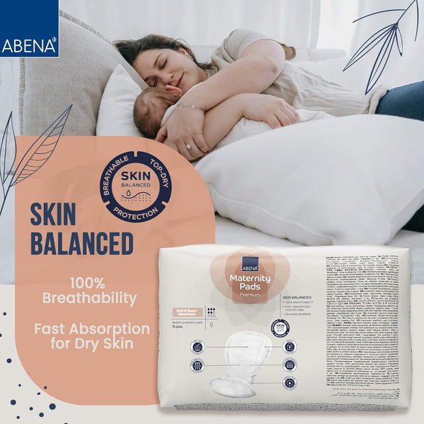 Abena Maternity Pads Super for postpartum recovery, shown from angle 4, offering comfort and protection.