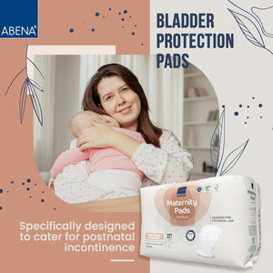Abena Super Maternity Pads for postpartum recovery, shown at angle 6, offering comfort and protection for new mothers.