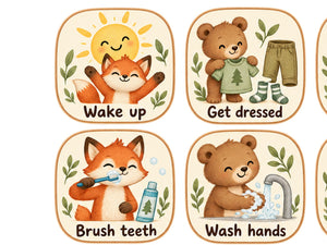 Woodland Daily Routine Wall Decals, Set of 12, image 4