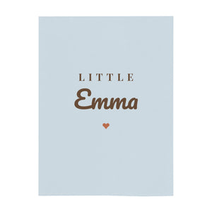 Little Name minky baby blanket in sky
