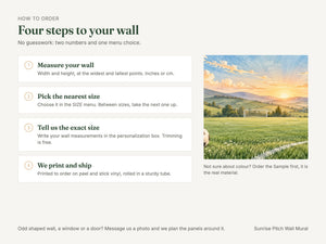 Watercolor Sunrise Pitch Soccer Wall Mural, image 6