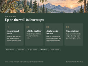 Watercolor Campfire Friends Camping Wall Mural, image 9