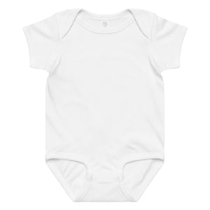 Personalize the embroidered bodysuit, white / kiwi green thread: type the name and birth date