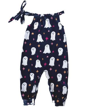 Addison Adjustable Strap Jumpsuit - Black Ghost Sparkles