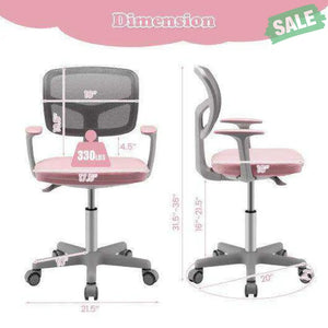 Adjustable Desk Chair with Auto Brake Casters for Kids-Blue Blue Kids Chairs & Seating