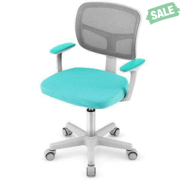 Adjustable Desk Chair with Auto Brake Casters for Kids-Blue Blue Kids Chairs & Seating