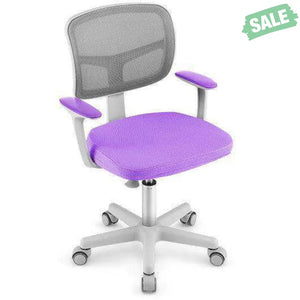 Adjustable Desk Chair with Auto Brake Casters for Kids-Blue Blue Kids Chairs & Seating