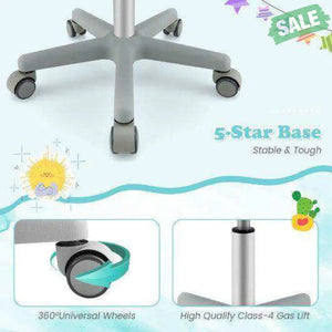 Adjustable Desk Chair with Auto Brake Casters for Kids-Blue Blue Kids Chairs & Seating