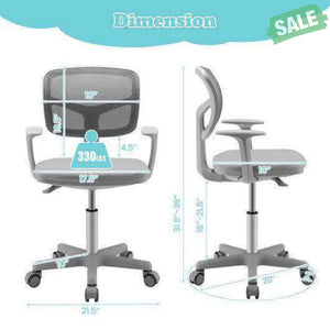 Adjustable Desk Chair with Auto Brake Casters for Kids-Blue Blue Kids Chairs & Seating