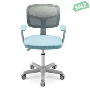 Adjustable Desk Chair with Auto Brake Casters for Kids-Blue Blue Kids Chairs & Seating