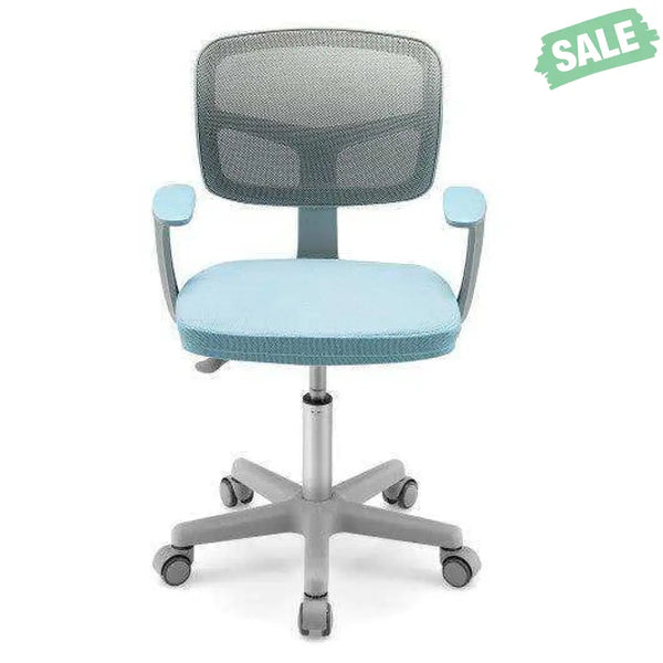 Adjustable Desk Chair with Auto Brake Casters for Kids-Blue Blue Kids Chairs & Seating
