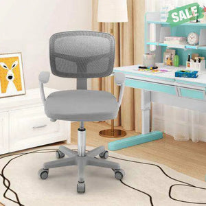 Adjustable Desk Chair with Auto Brake Casters for Kids-Blue Blue Kids Chairs & Seating