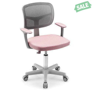 Adjustable Desk Chair with Auto Brake Casters for Kids-Blue Blue Kids Chairs & Seating