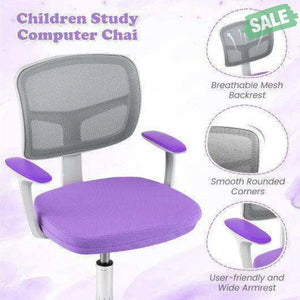 Adjustable Desk Chair with Auto Brake Casters for Kids-Blue Blue Kids Chairs & Seating