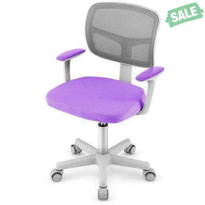 Adjustable Desk Chair with Auto Brake Casters for Kids-Blue Blue Kids Chairs & Seating