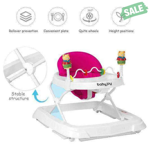 Adjustable Height Removable Folding Portable Baby Walker-Blue Blue Baby Walkers