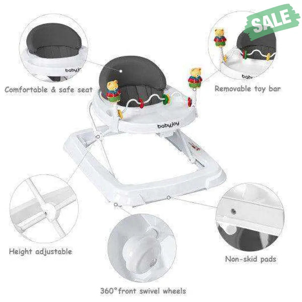 Adjustable Height Removable Folding Portable Baby Walker-Blue Blue Baby Walkers