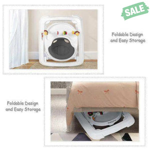 Adjustable Height Removable Folding Portable Baby Walker-Blue Blue Baby Walkers