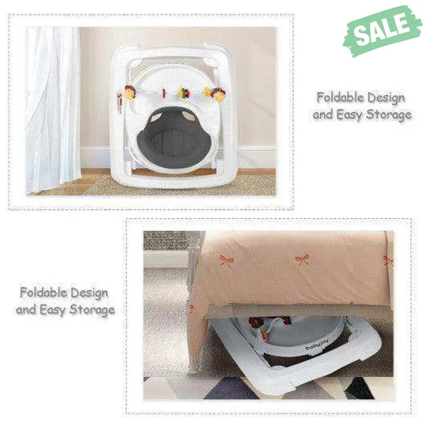 Adjustable Height Removable Folding Portable Baby Walker-Blue Blue Baby Walkers