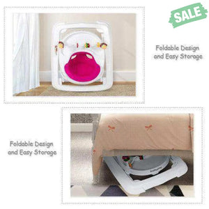 Adjustable Height Removable Folding Portable Baby Walker-Blue Blue Baby Walkers