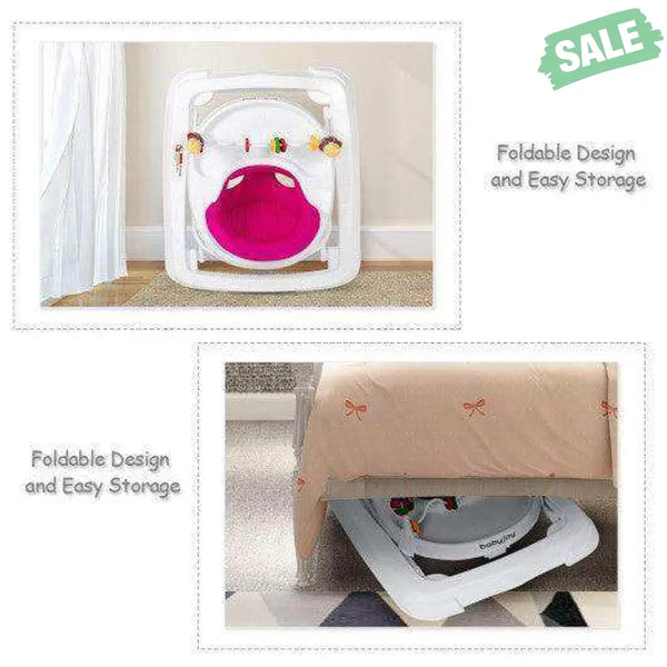 Adjustable Height Removable Folding Portable Baby Walker-Blue Blue Baby Walkers