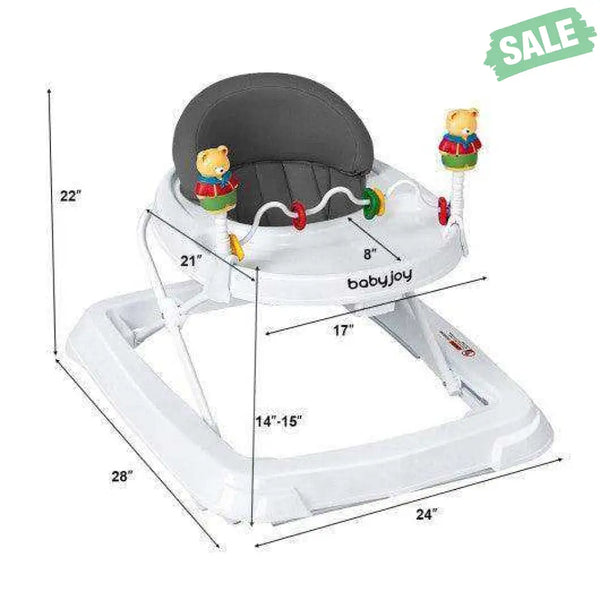 Adjustable Height Removable Folding Portable Baby Walker-Blue Blue Baby Walkers