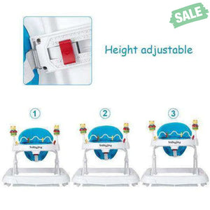 Adjustable Height Removable Folding Portable Baby Walker-Blue Blue Baby Walkers