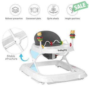 Adjustable Height Removable Folding Portable Baby Walker-Blue Blue Baby Walkers