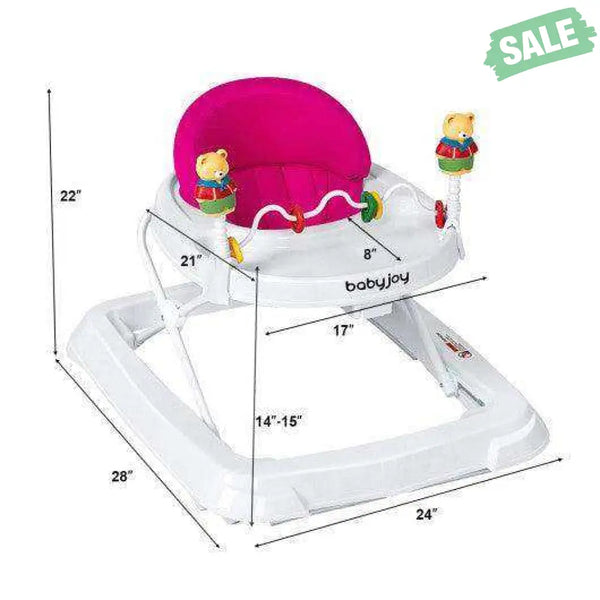 Adjustable Height Removable Folding Portable Baby Walker-Blue Blue Baby Walkers