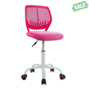 Adjustable Office Task Desk Armless Chair-Pink