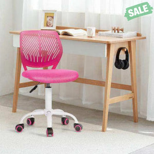 Adjustable Office Task Desk Armless Chair-Pink