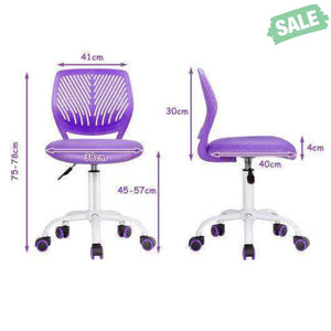 Adjustable Office Task Desk Armless Chair-Purple
