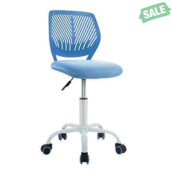Adjustable Office Task Desk Armless Chair-Blue