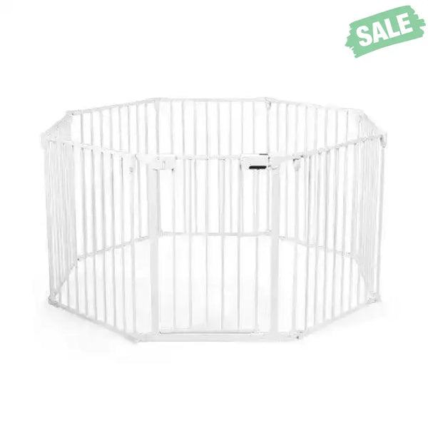 Adjustable Panel Baby Safe Metal Gate Play Yard-Black Black Baby Playpen & Playards