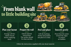 Construction Vehicle Wall Decals, Set of 5 (Set 2), image 8