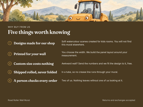 Watercolor Road Roller Wall Mural, image 10