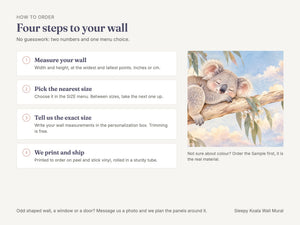 Watercolor Sleepy Koala Wall Mural, image 6