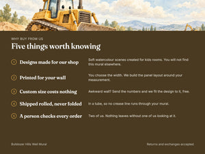 Watercolor Bulldozer Hills Wall Mural, image 10