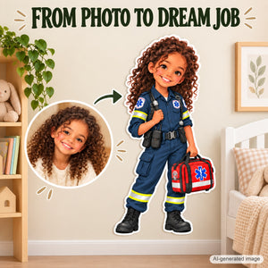 Personalized Paramedic Wall Decal from Photo, Dream Job Sticker, image 3