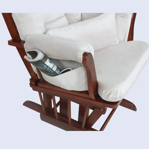 AFG Alice Glider Chair and Ottoman Espresso with Pillow