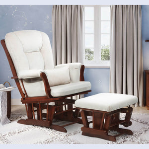 AFG Alice Glider Chair and Ottoman Espresso with Pillow