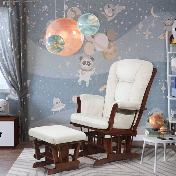 AFG Alice Glider Chair and Ottoman Espresso without Pillow